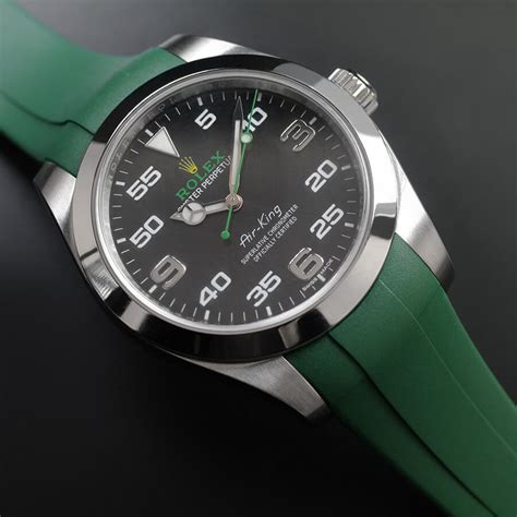 green rolex leather strap|rolex rubber strap replacement.